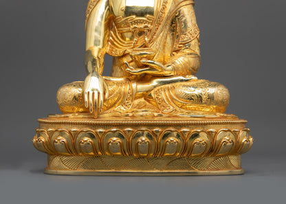 Enlightened Shakyamuni Buddha Sculpture | Lost Wax Casted Himalayan Art