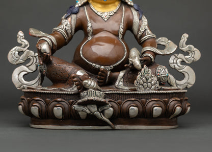 Oxidized Jambhala Statue | Traditional Lost Wax Buddhist Art