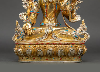 Seven-Eyed Drolma Karpo Statue | Handcrafted Longevity Deity Figurine