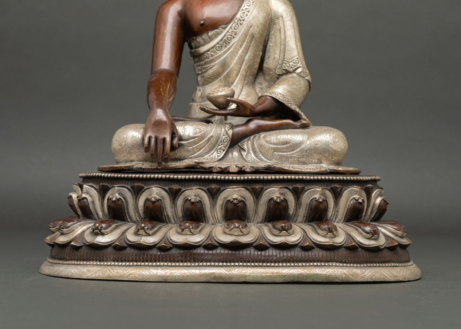 Enlightenment Teacher Shakyamuni Buddha – Oxidized Copper Statue
