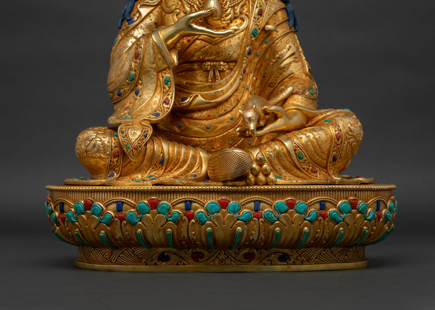 Guru Norlha Statue | Luxuriously Gold Fire-Gilded Copper Sculpture