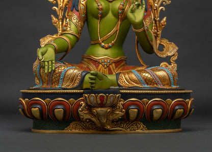 Green Tara Statue for Peace and Protection | Buddhist Deity Sculpture