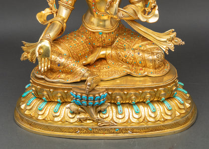 Green Tara Statue for Protection | Meditation & Home Decor