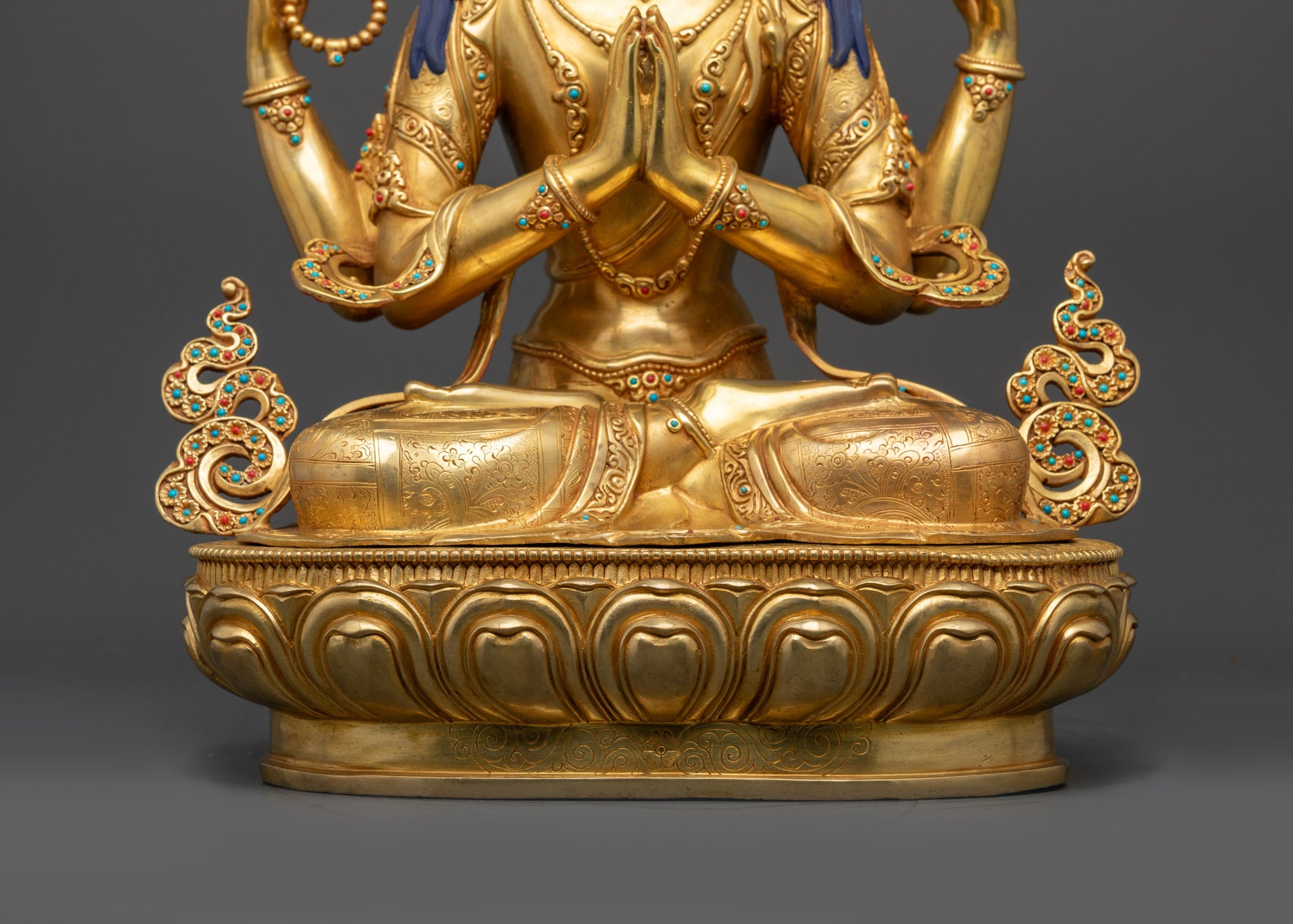 Celebrate Compassion with Chenrezig Statue | 24K Gold-Gilded Sculpture