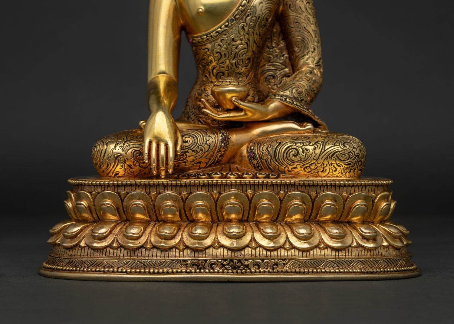 Jewel-Crowned Shakyamuni Buddha Statue | Meditation Room Decor