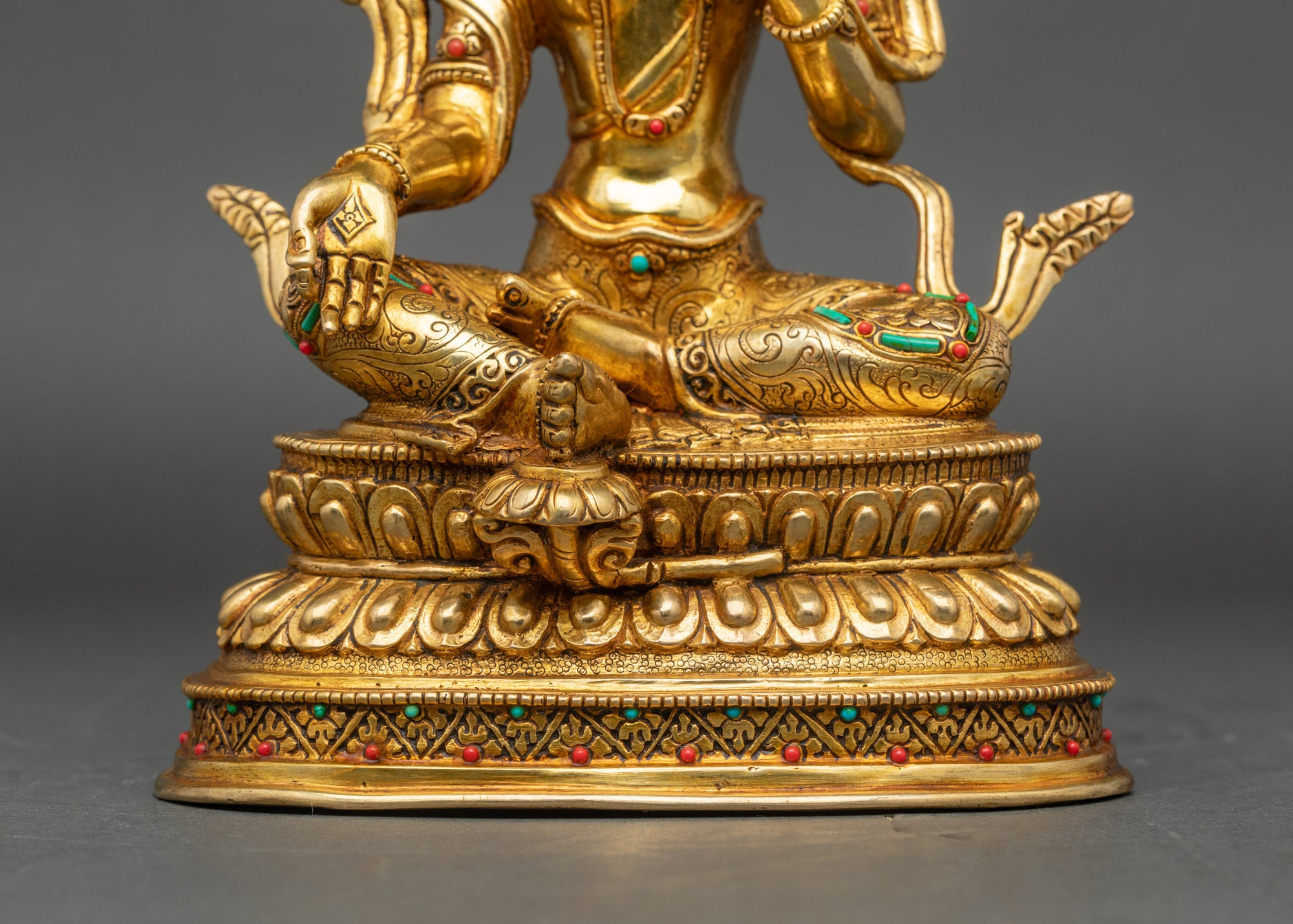 Goddess Green Tara - Nepalese Artisan Copper Sculpture