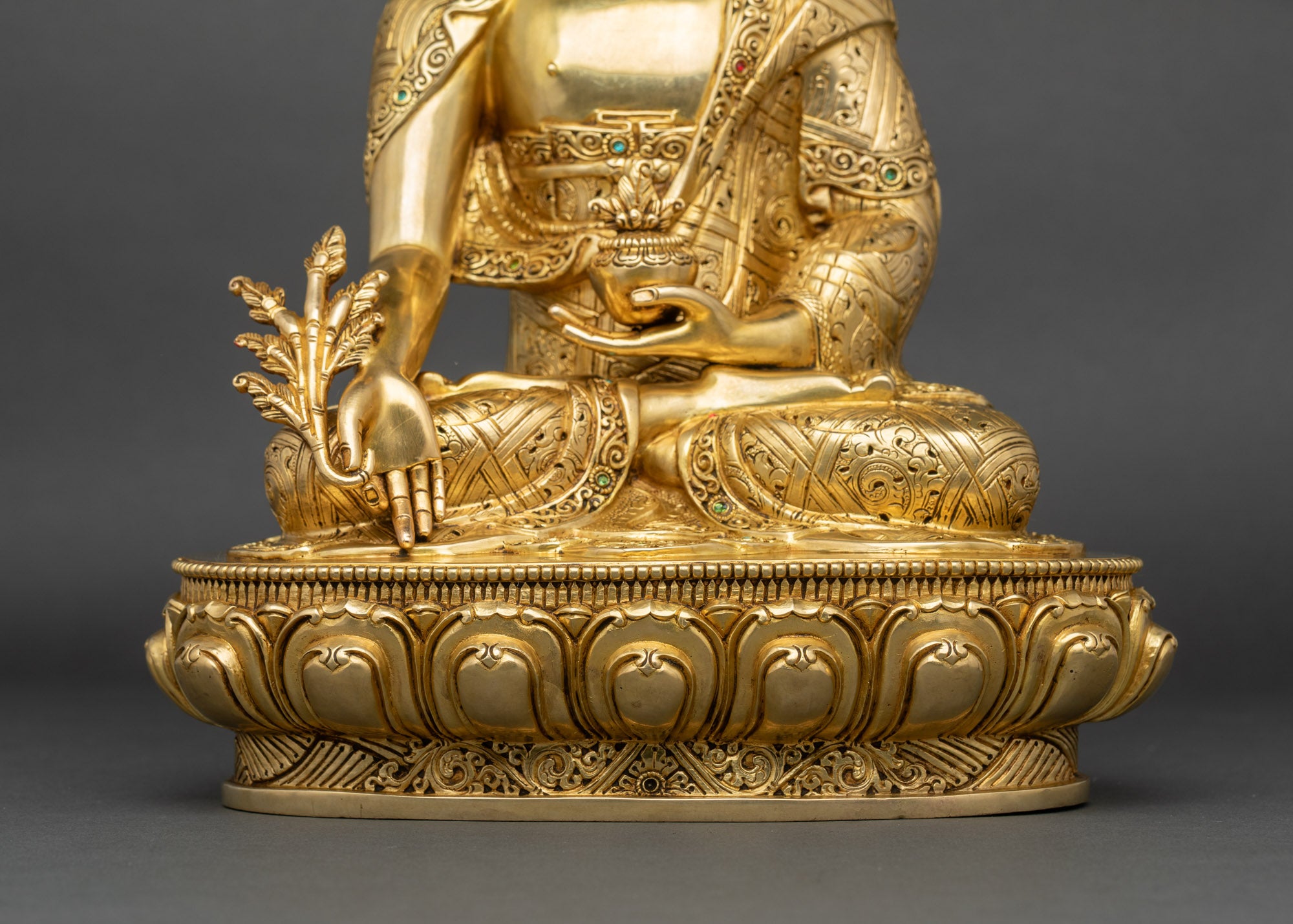 Three Buddha Statue Set | Gold Fire-Gilded Copper Sculpture Collection