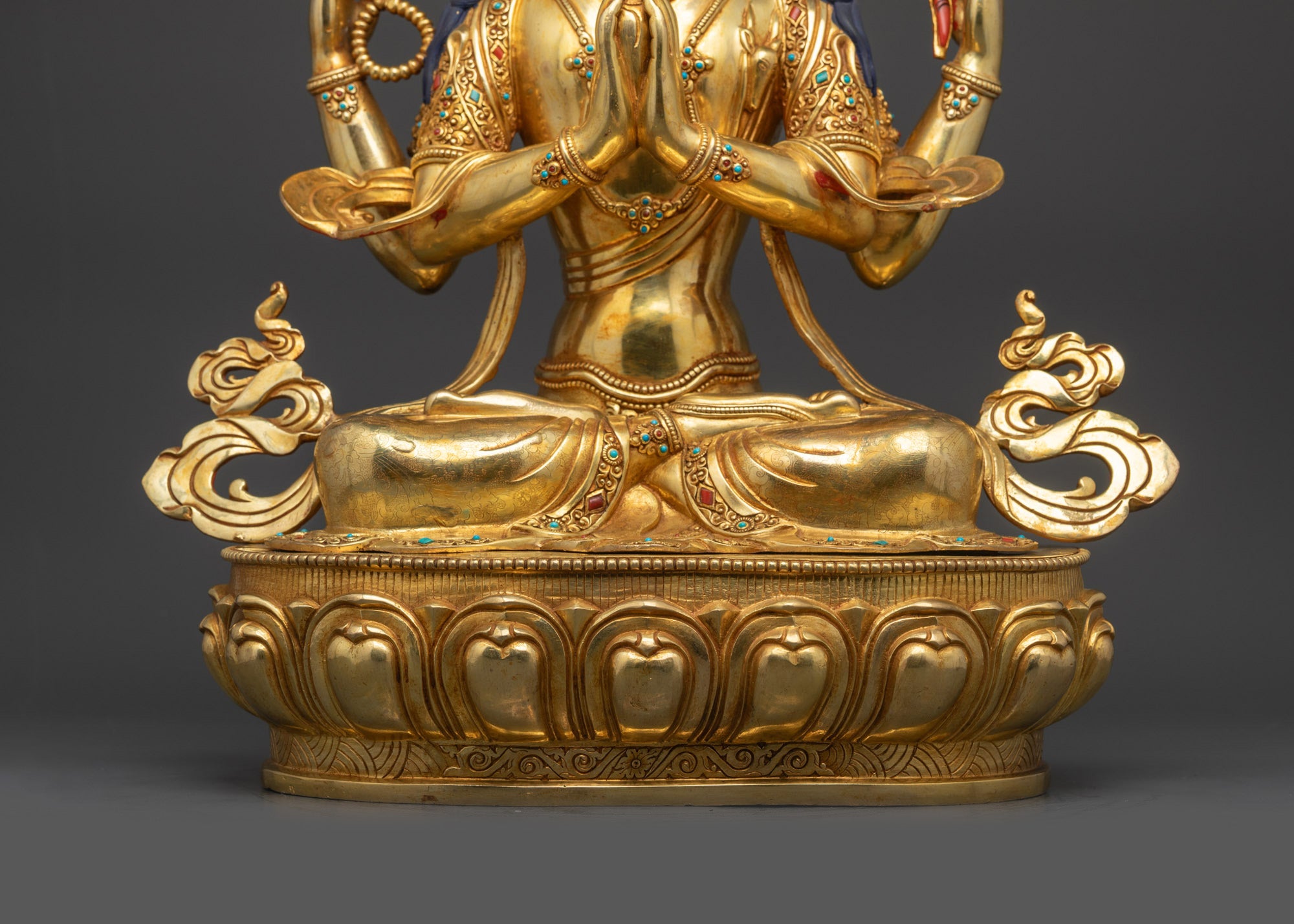 Handcrafted Chenrezig Statue | Gold-Gilded Avalokiteshvara from Nepal