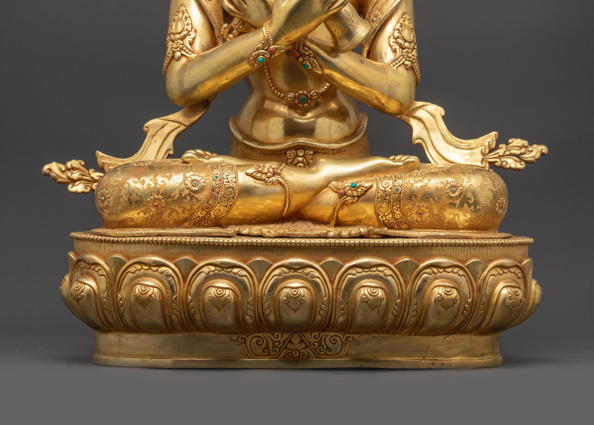 Vajradhara Buddha Statue | 24K Gold-Gilded Tibetan Meditation Sculpture