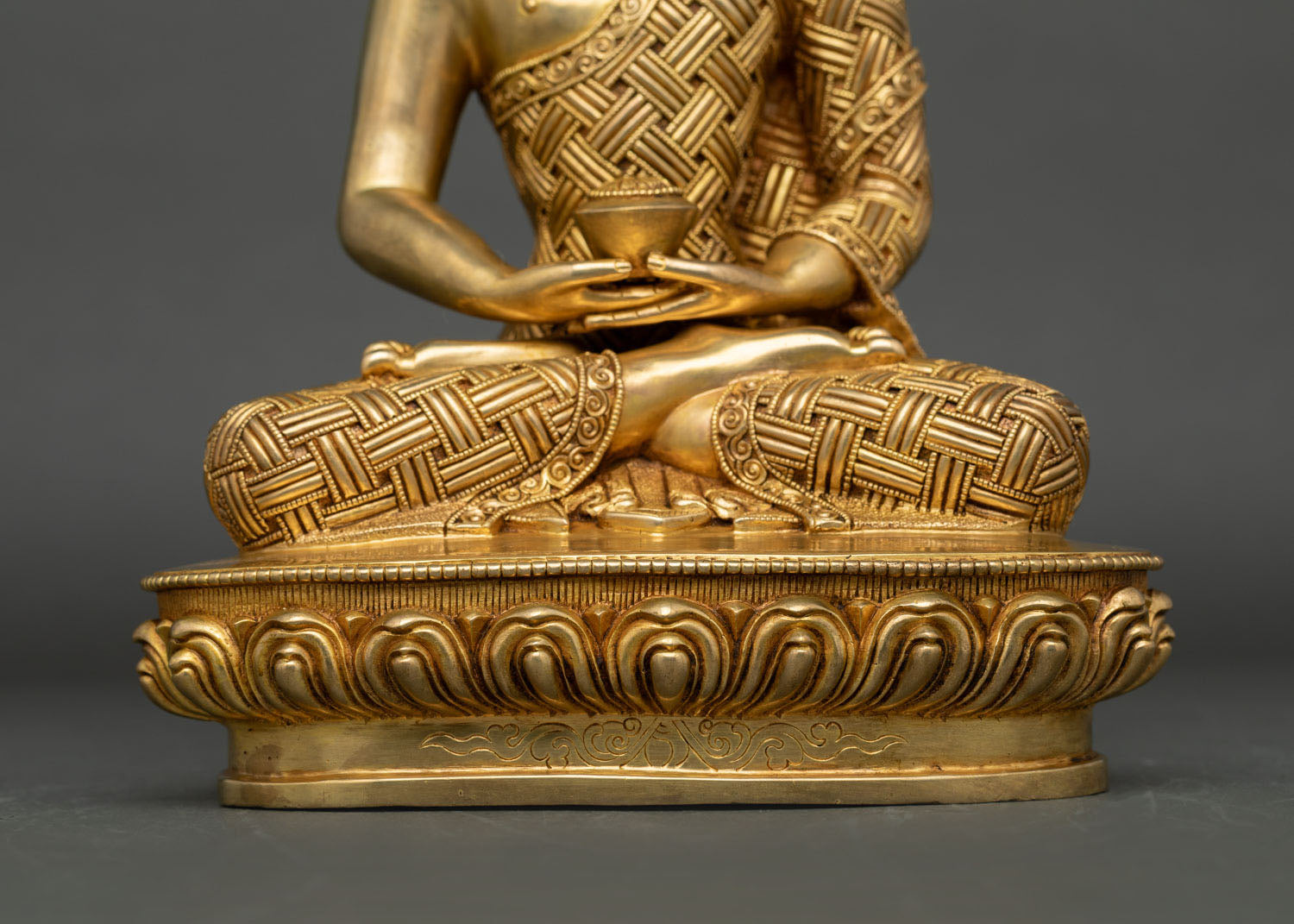 Amitabha Buddha Statue | Gold Fire-Gilded Copper Sculpture