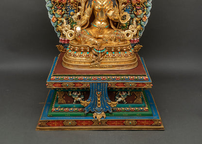 Green Tara Statue | Nepalese Newari Craftsmanship