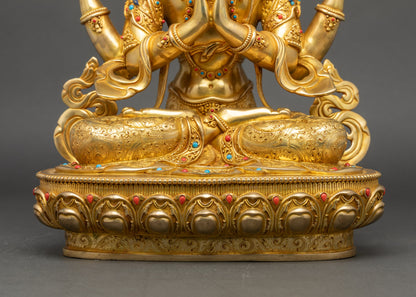 Nepalese Chenrezig Statue - The Buddha of Infinite Compassion