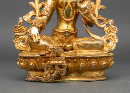 Green Tara Statue – Himalayan Copper Deity for Meditation