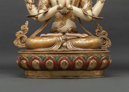 Beautiful Chenrezig Statue | Handmade Tibetan Buddhist Decor