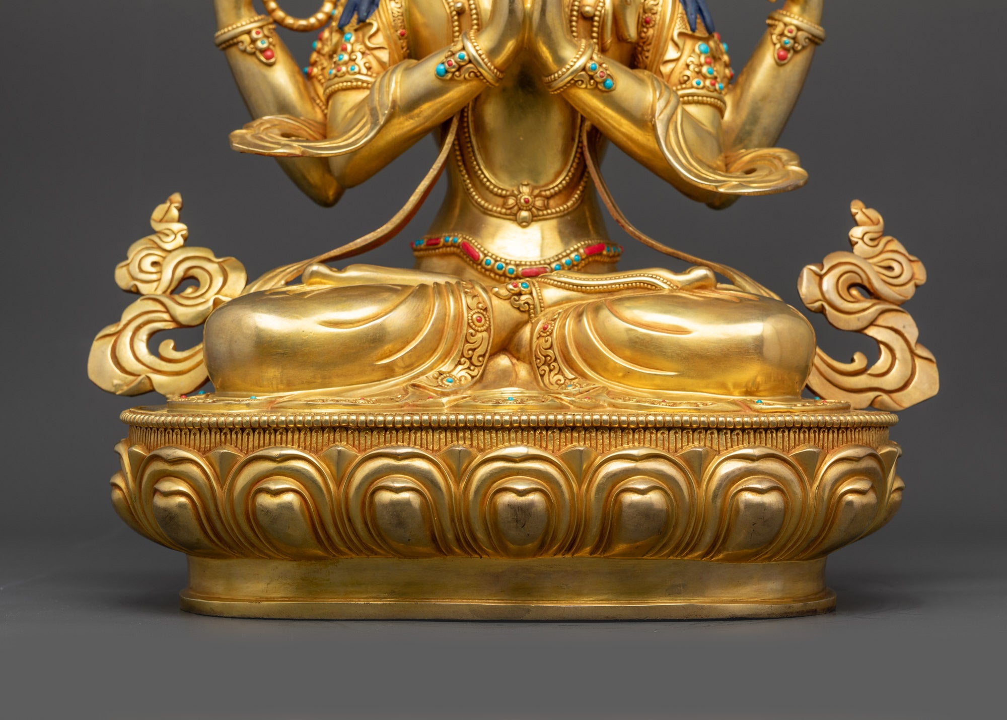 Handmade Bodhisattva Chenrezig Statue | Tibetan Meditation Sculpture