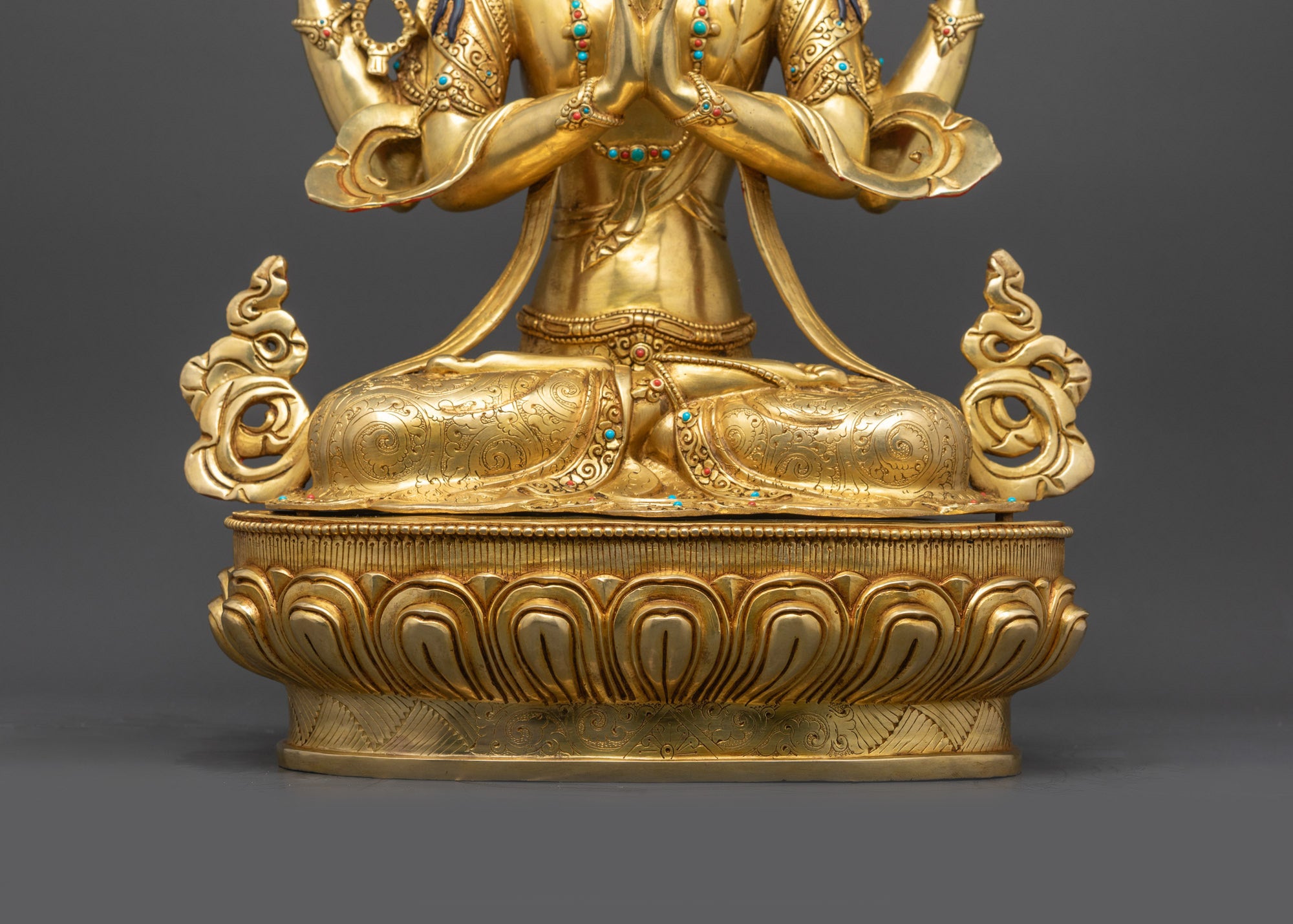 18" Avalokiteshvara Meditation Statue | Handcrafted Nepalese Sculpture