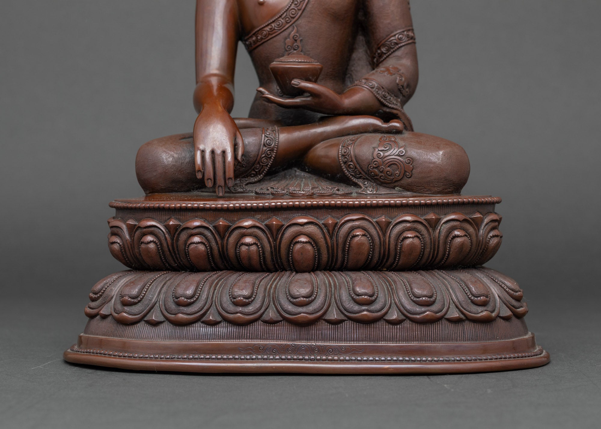 Oxidized Shakyamuni Buddha Meditation Statue from Nepal