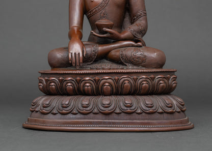 Oxidized Shakyamuni Buddha Meditation Statue from Nepal