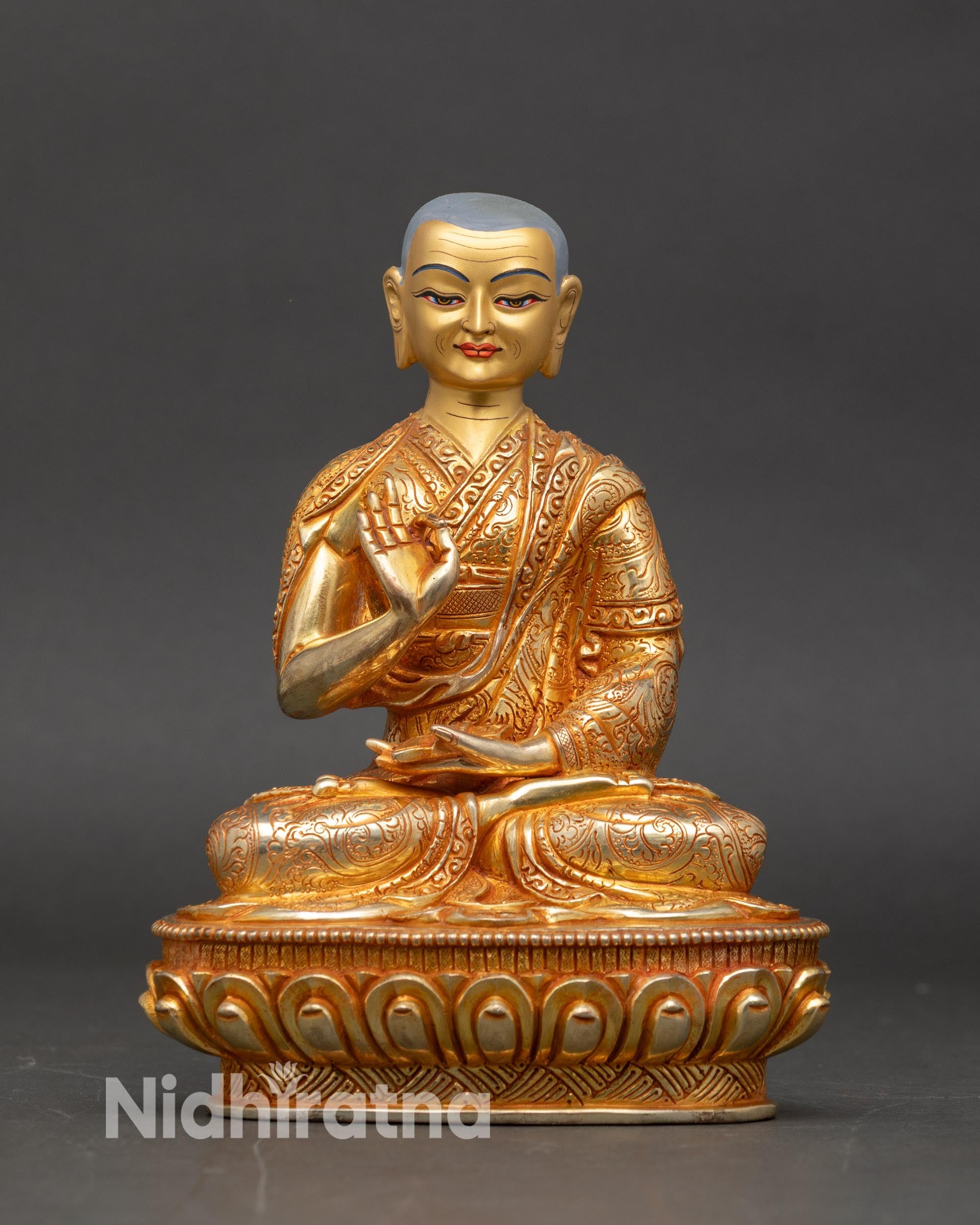 Lama Tsongkhapa Statue Set | Himalayan Sacred Artwork