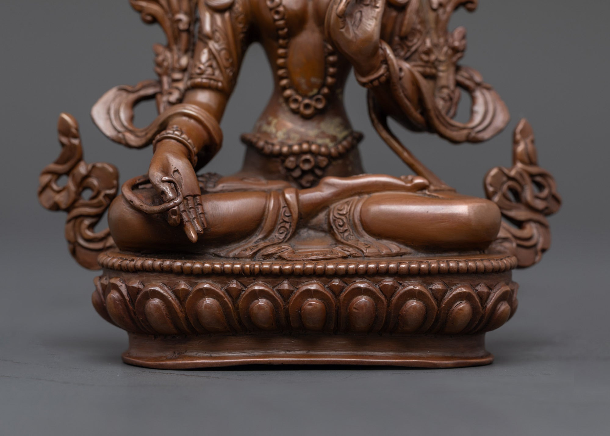 Serene White Tara Statue | Oxidized Copper Buddhist Idol for Healing