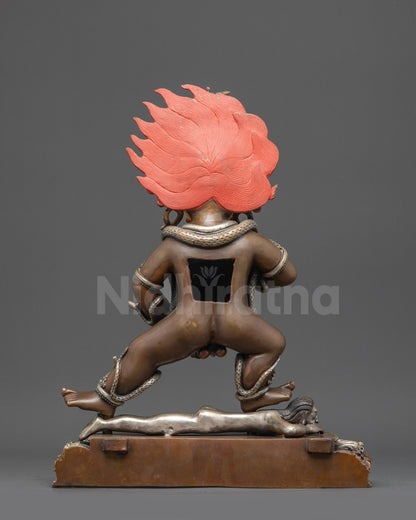 Oxidized Black Dzambhala Statue | Traditional Himalayan Buddhist Art