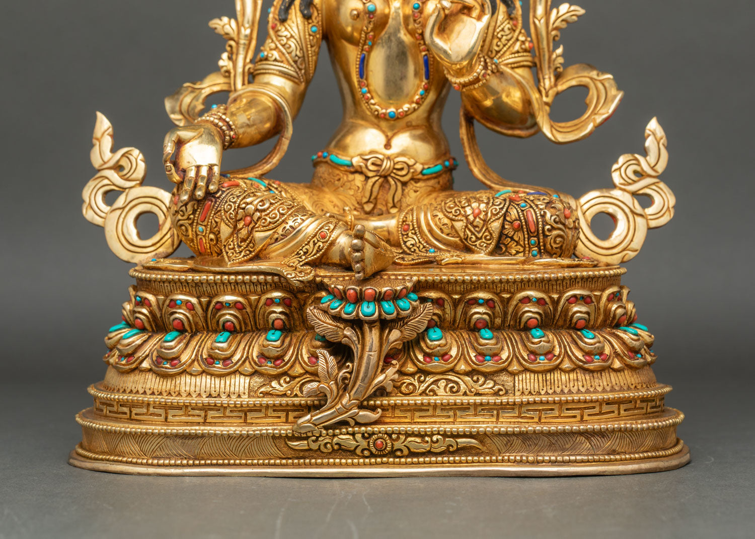 Green Tara | Gold Fire-Gilded Copper Sculpture