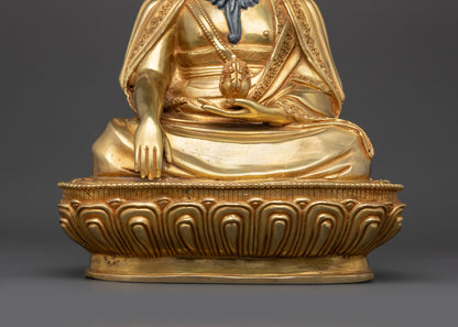 Divine Guru Shapdum Statue | 24K Gold-Gilded Buddhist Master Figure