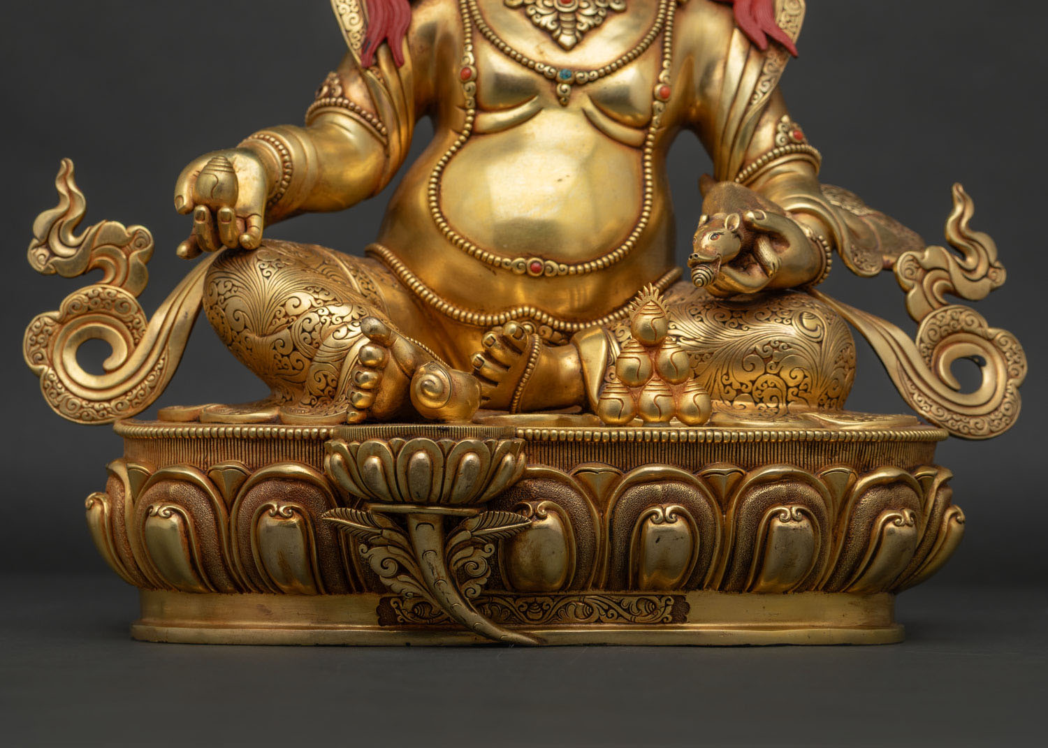 Yellow Dzambhala Statue from Nepal | God of Wealth & Abundance