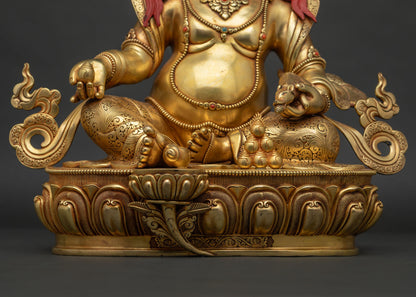Yellow Dzambhala Statue from Nepal | God of Wealth & Abundance