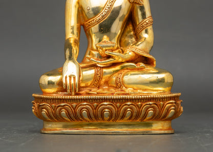 Shakyamuni Buddha Statue | Handcrafted 24K Gold-Gilded Nepalese Artwork