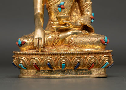 Buddha Shakyamuni Statue | Handmade Gold Gilded Copper Art