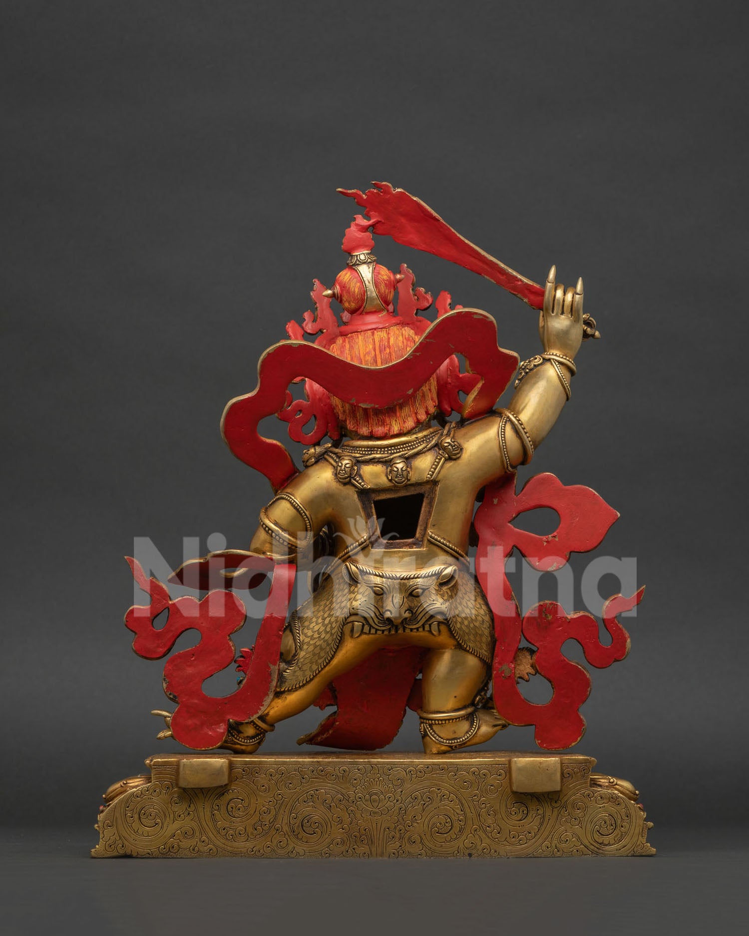 Black Manjushri Copper Statue – Buddhist Altar Artwork from Nepal