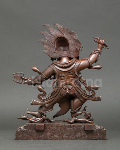 Oxidized Copper Guru Dragpo Statue | Wrathful Enlightened Master