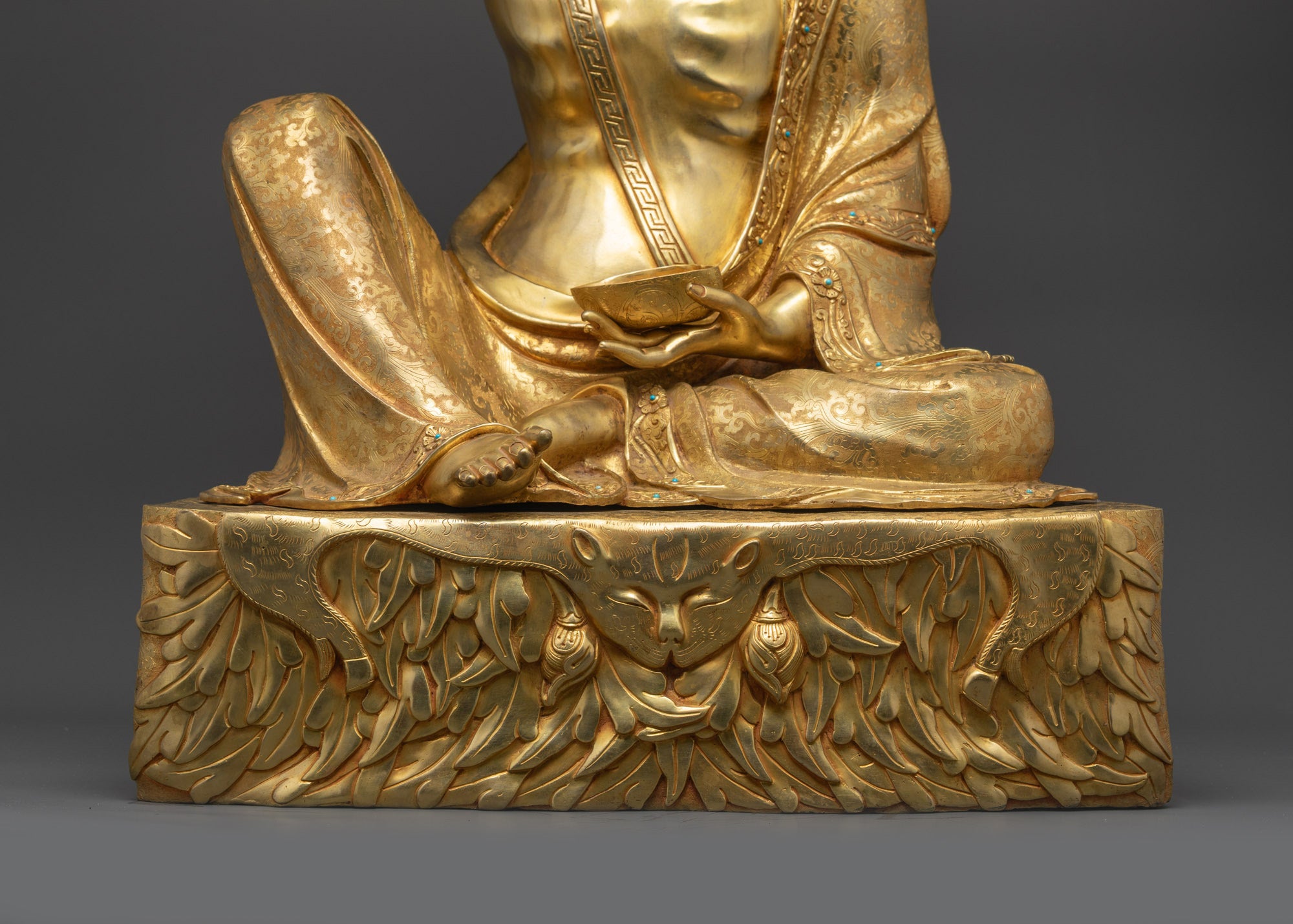Exquisite Tibetan Yogi Milarepa Statue | Lost-Wax Casted Sculpture