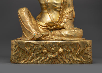 Exquisite Tibetan Yogi Milarepa Statue | Lost-Wax Casted Sculpture