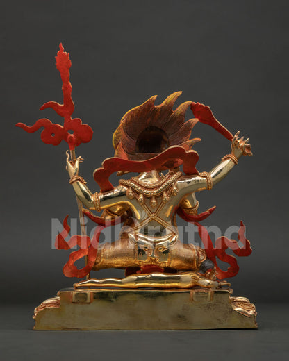 Four-Armed Mahakala Statue | Fierce Vajrayana Buddhist Guardian