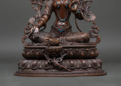Handcrafted Green Tara Statue | Buddhist Spiritual Decor