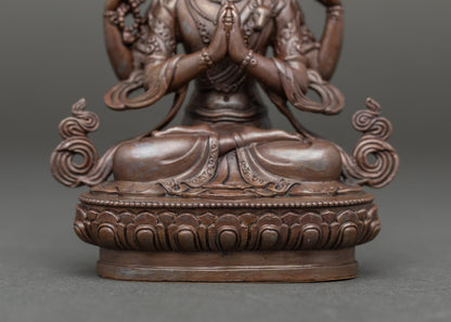 Four-Armed Chenrezig Statue | Himalayan Avalokiteshvara Sculpture