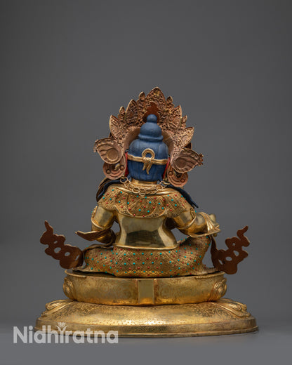 Crowned Dzambhala Statue for Prosperity | Himalayan God of Wealth Art