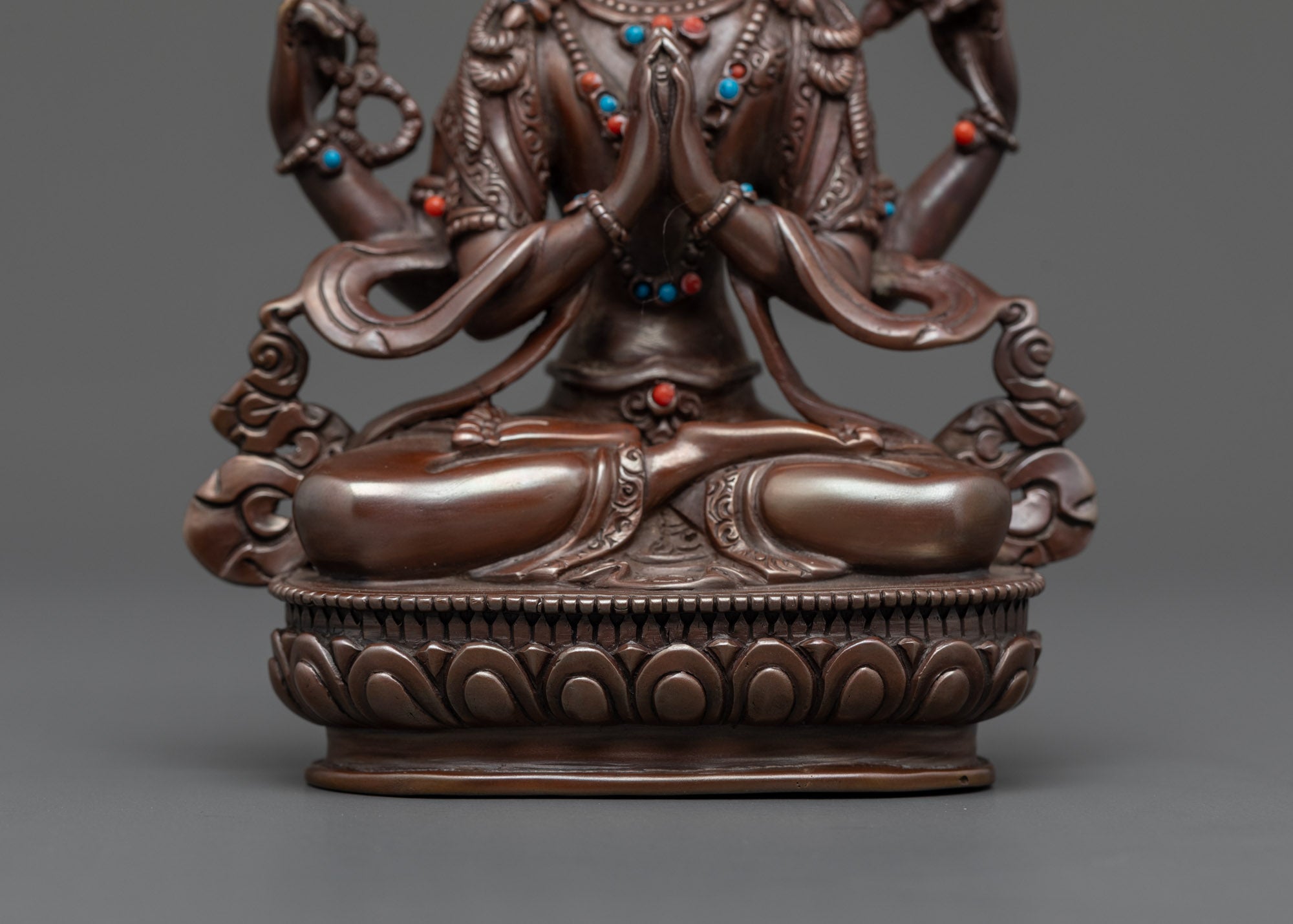 Avalokiteshvara Chenrezig Statue | Oxidized Sacred Tibetan Buddhist Art