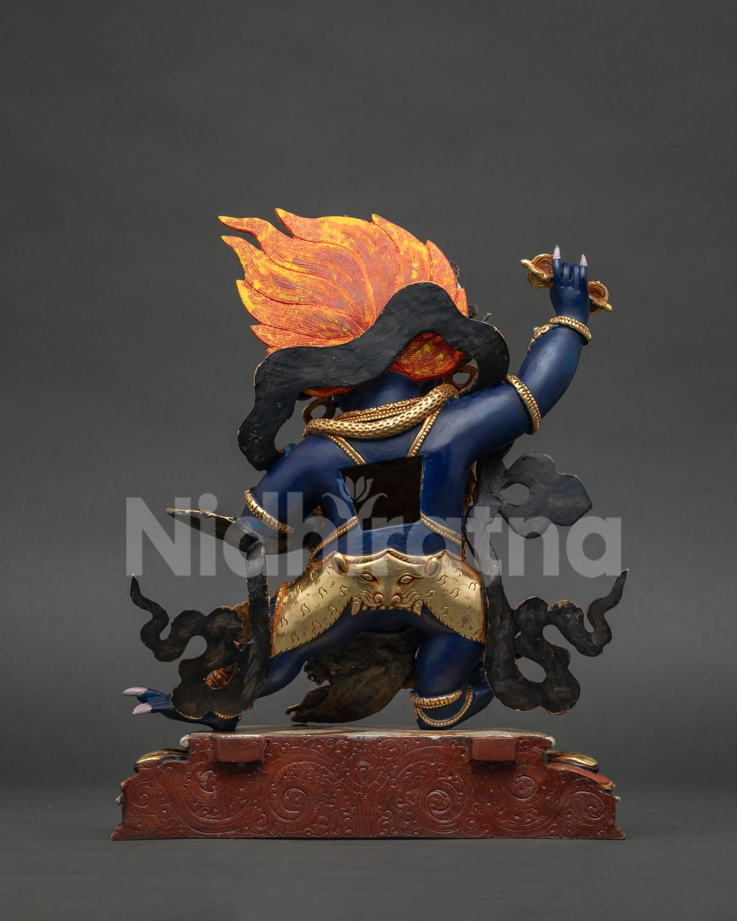 Acrylic-Painted Vajrapani Statue | Tibetan Buddhist God of Power