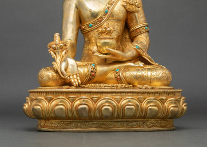 Premium Medicine Buddha Sculpture | Traditional Nepalese Artwork