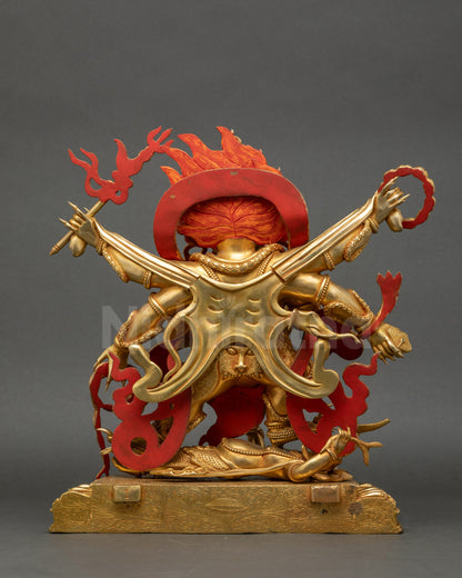 Six-Armed Mahakala Statue | Fierce Buddhist Protector Mahakala Sculpture
