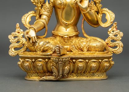 Beautiful Green Tara Statue for Spiritual Blessing