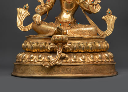 Peaceful Green Tara Statue | Handcrafted Tibetan Goddess for Home Decor