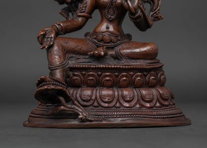 Green Tara Statue | Handmade Himalayan Buddhist Sculpture