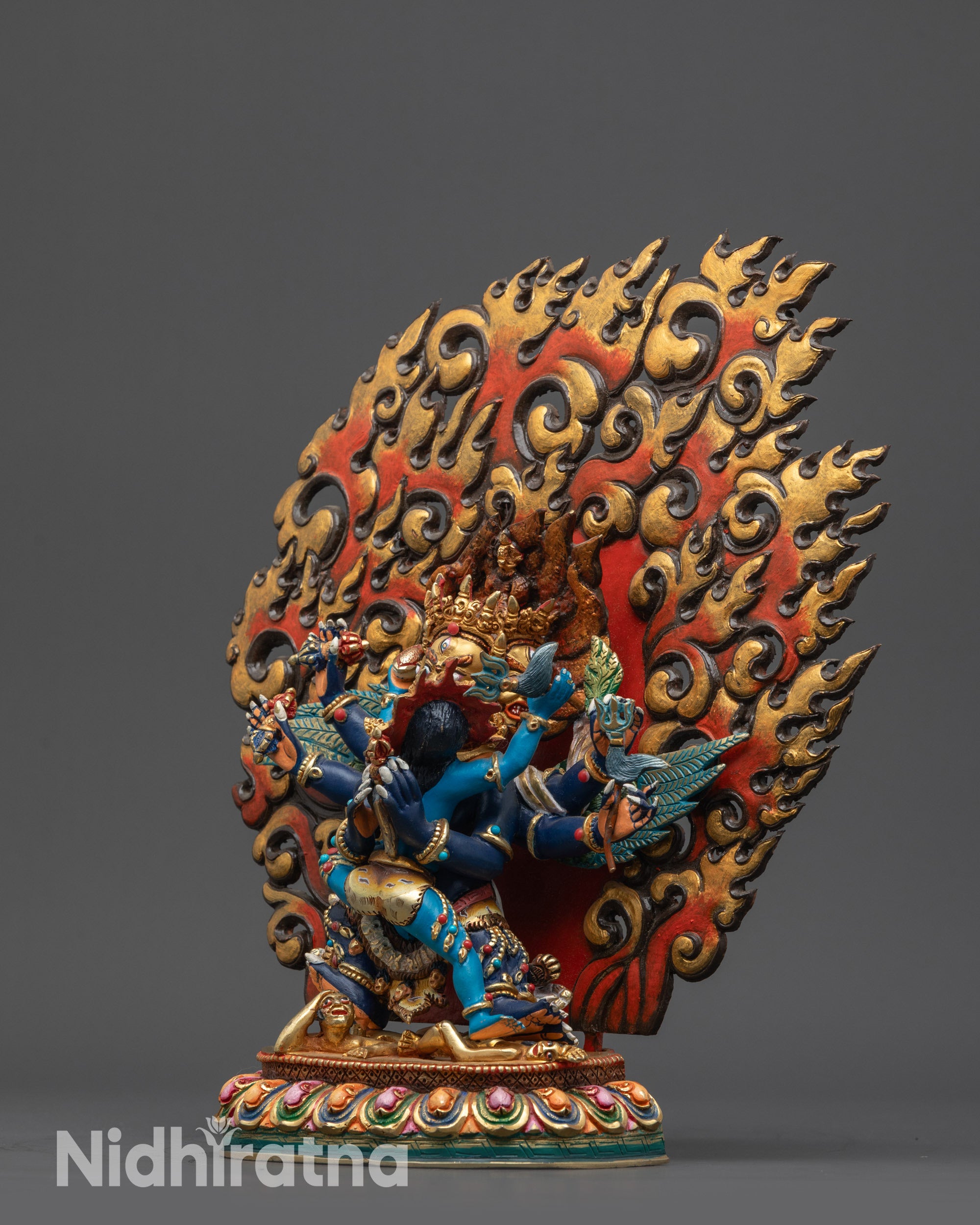 Hand-Carved Buddhist Vajrakilaya Statue | Tibetan Dorje Phurba