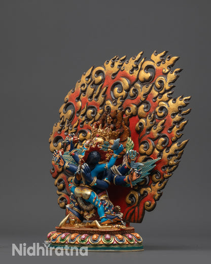 Hand-Carved Buddhist Vajrakilaya Statue | Tibetan Dorje Phurba