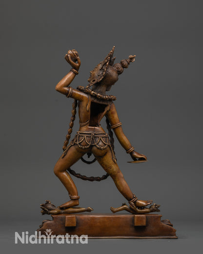 Oxidized Vajrayogini Meditation Sculpture | Tantric Goddess from Nepal
