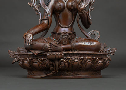 Green Tara Statue | Handcrafted Buddhist Deity of Compassion and Protection
